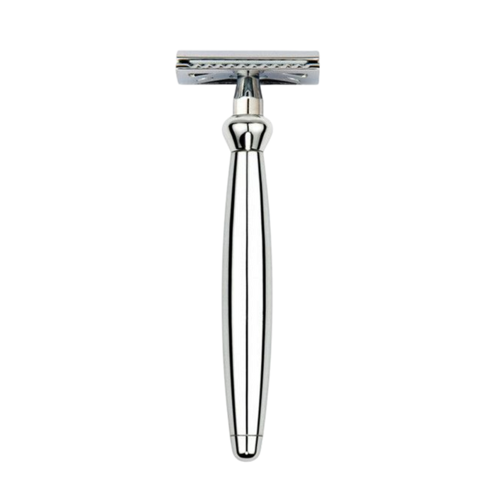 Edwin Jagger – Bulbous Chrome DE Safety Razor & 5 Free Feather Blades