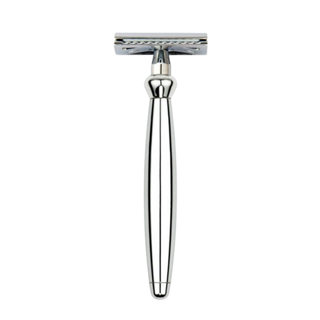 Edwin Jagger – Bulbous Chrome DE Safety Razor & 5 Free Feather Blades