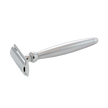 Edwin Jagger – Bulbous Satin Chrome DE Safety Razor & 5 Free Feather Blades