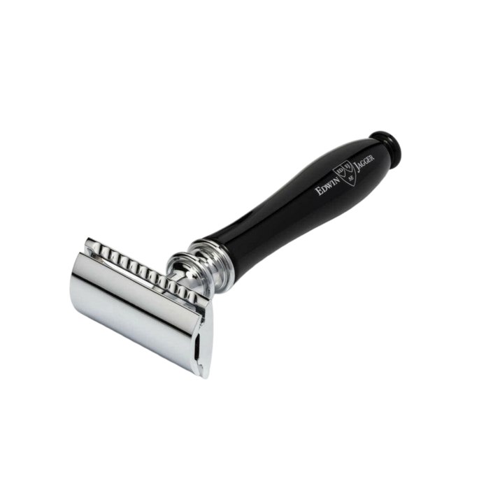 Edwin Jagger – Chatsworth Imitation Ebony DE Safety Razor & 5 Free Feather Blades