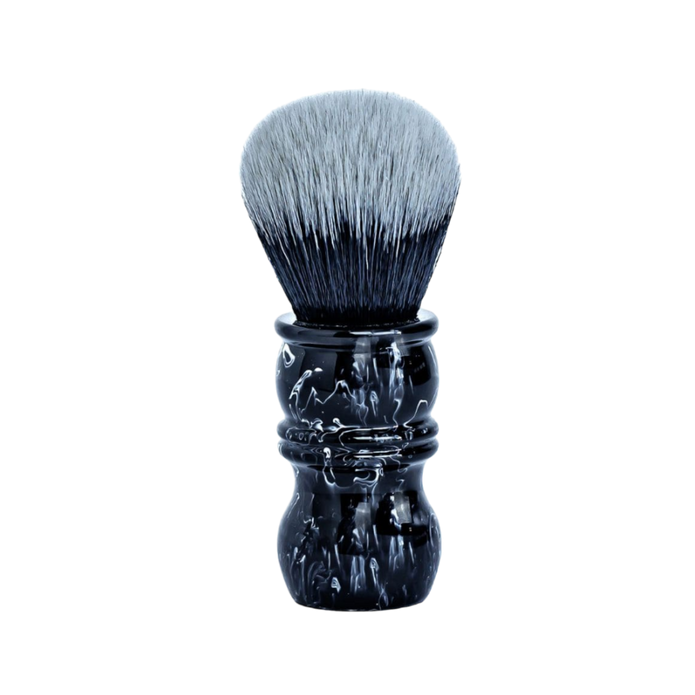 Yaqi - Black Marble Tuxedo Synthetic Shaving Brush