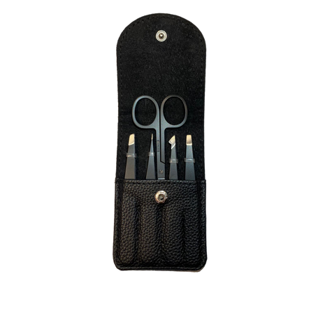 Skeermes - Black Stainless Steel Tweezer Set