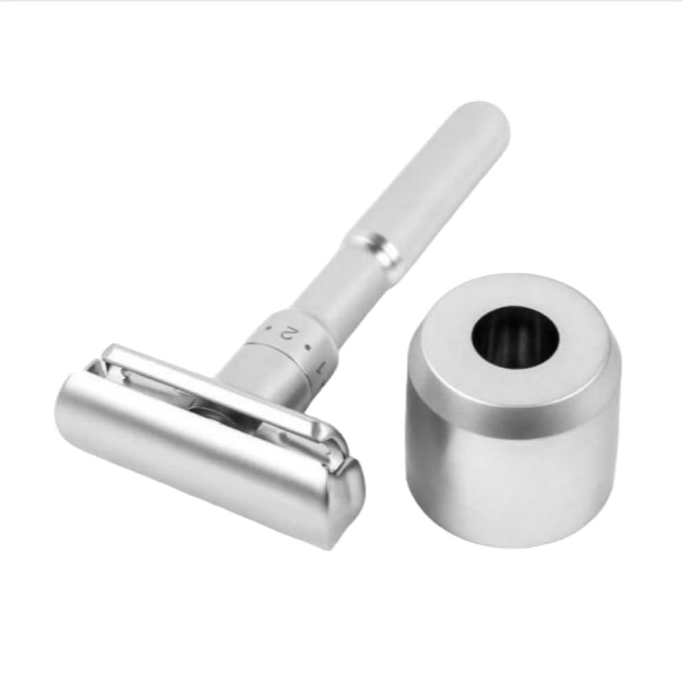QShave – Adjustable DE Safety Razor & Stand