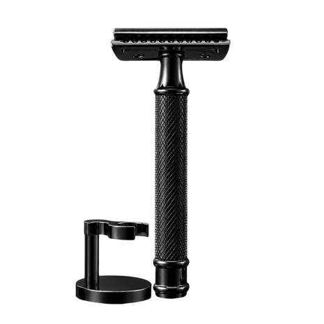 Skeermes - The Sentinel Gunmetal DE Safety Razor with Hanging Stand