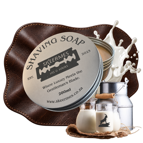 Skeermes Ram Leerlappie - Leather Tallow & Goat’s Milk Shaving Soap