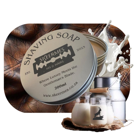 Skeermes Ram Leerlappie - Leather & Goat’s Milk Shaving Soap