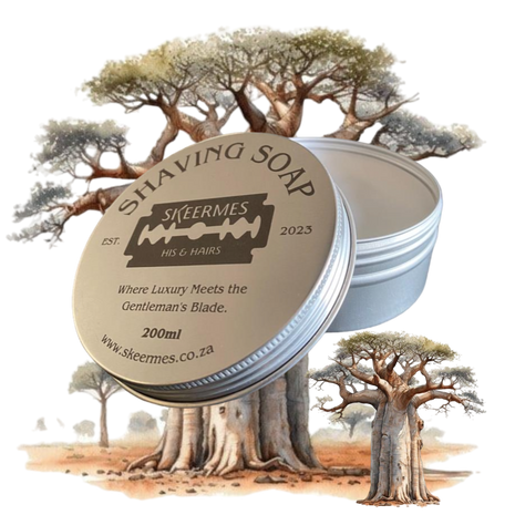 Skeermes 'Onderstebo Boom' - Shea Butter & Baobab Shaving Soap