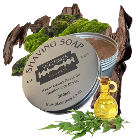 Skeermes kaalvoetSandaal - Sandalwood & Neem Shaving Soap