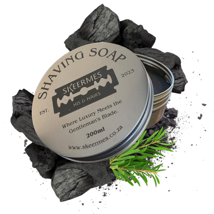 Skeermes Swartskaap - Charcoal & Tea Tree Shaving Soap