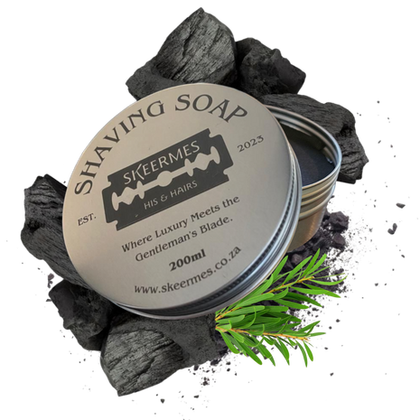 Skeermes Swartskaap - Charcoal & Tea Tree Shaving Soap