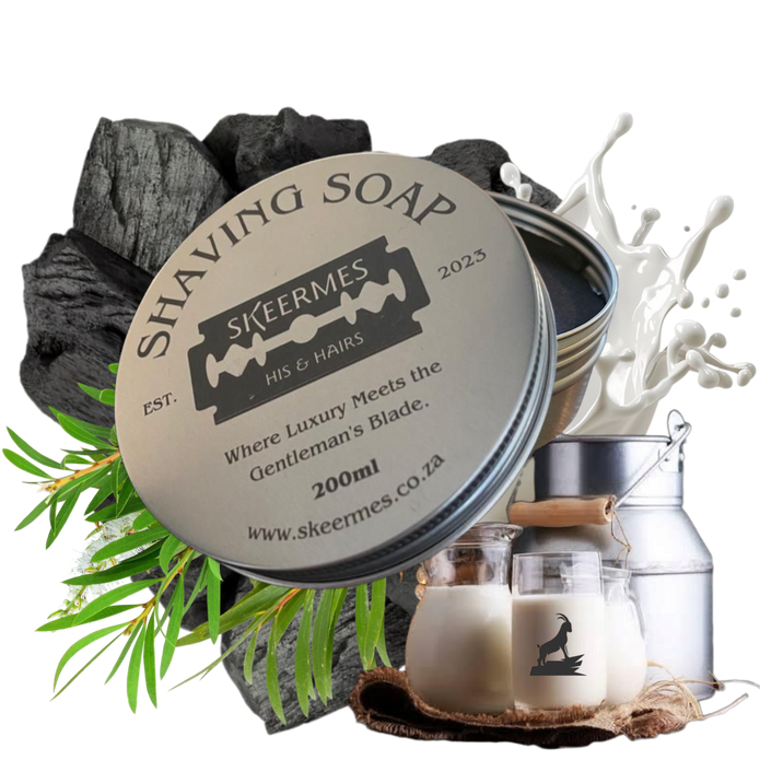 Skeermes Dag en Nag - Charcoal & Goat’s Milk Shaving Soap