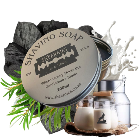 Skeermes Dag en Nag - Charcoal & Goat’s Milk Shaving Soap