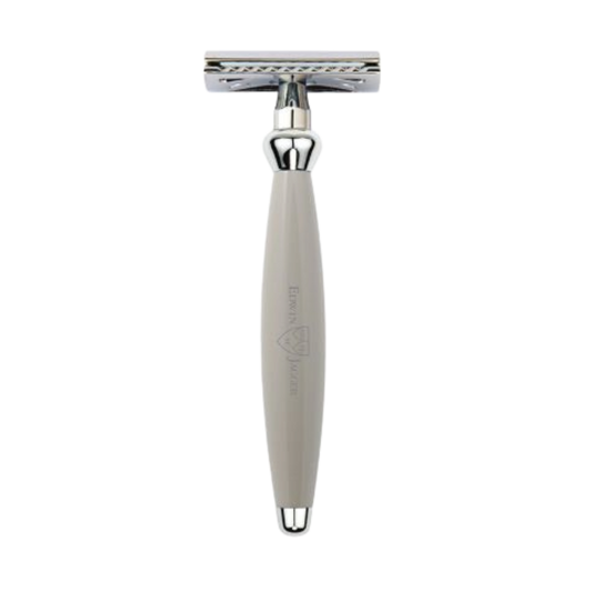 Edwin Jagger – Bulbous Grey DE Safety Razor & 5 Free Feather Blades