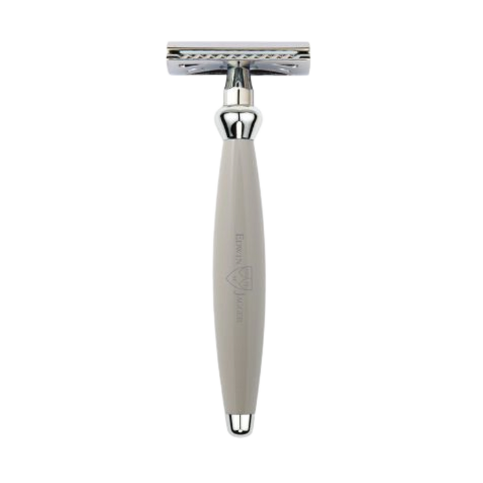 Edwin Jagger – Bulbous Grey DE Safety Razor & 5 Free Feather Blades