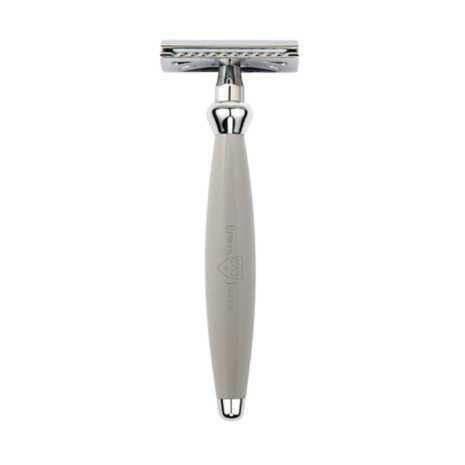 Edwin Jagger – Bulbous Grey DE Safety Razor & 5 Free Feather Blades