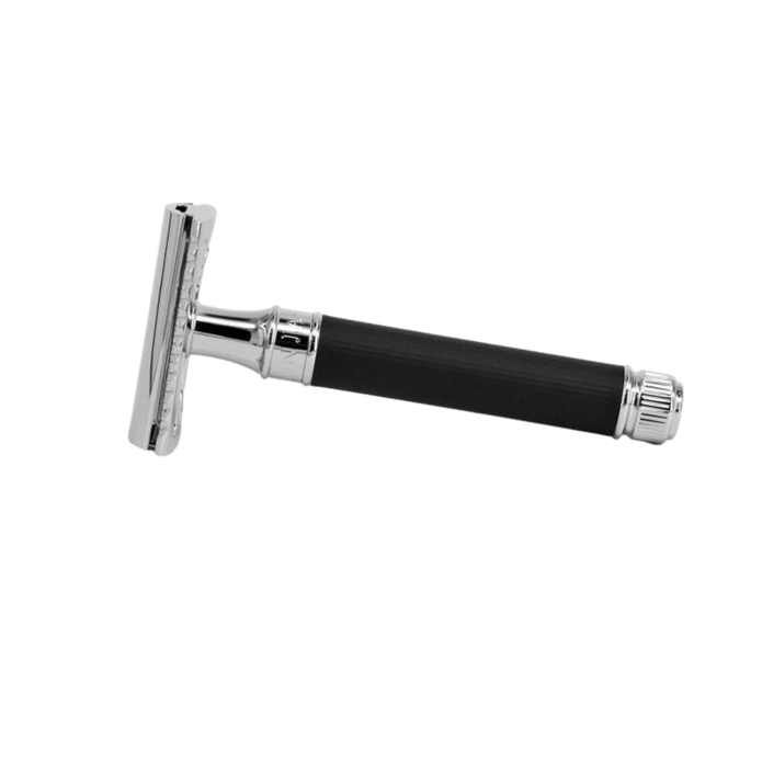 Edwin Jagger – DE89 Black Rubber Coated DE Safety Razor