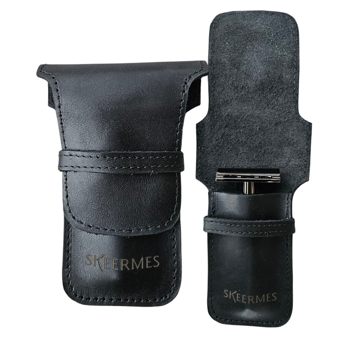 Skeermes - Black Square Edged Safety Razor Pouch