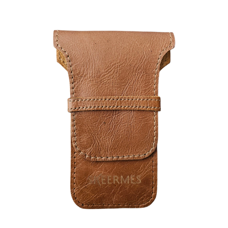 Skeermes - Brown Square Edged Safety Razor Pouch