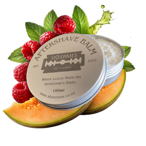 Skeermes 'framBose Kruisement' - Raspberry Melon & Mint Mango Butter Aftershave Balm