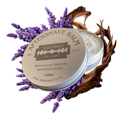 Skeermes Pers Sandaal – Lavender & Sandalwood Shea Butter Aftershave Balm