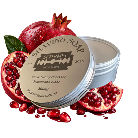Skeermes 'Appel van Grenada'- Pomegranate Goat's Milk Shaving Soap